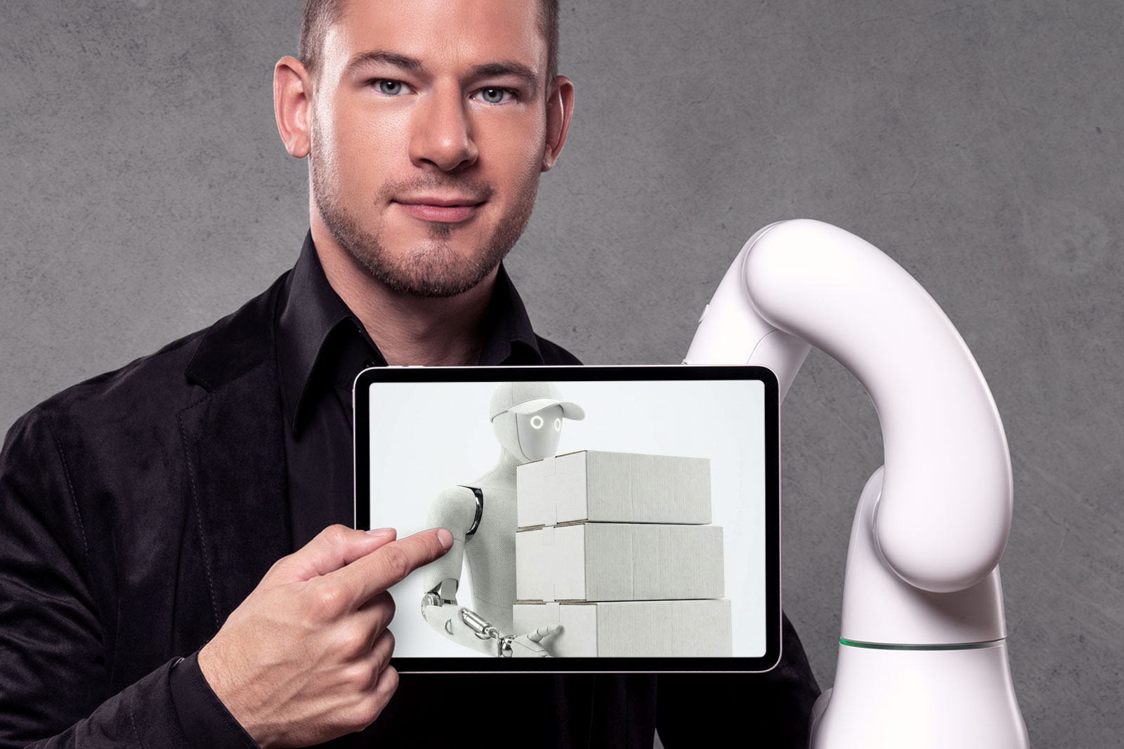 Andreas Axmanns Show mit einem Roboter